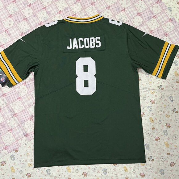 Green Bay Packers #8 Josh Jacobs Green Jersey Size L - Picture 5 of 6